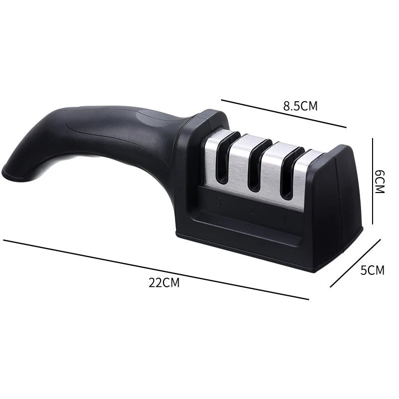 3 Stages Multi - function Handheld Kitchen Knife Sharpener. - Tru Tulip