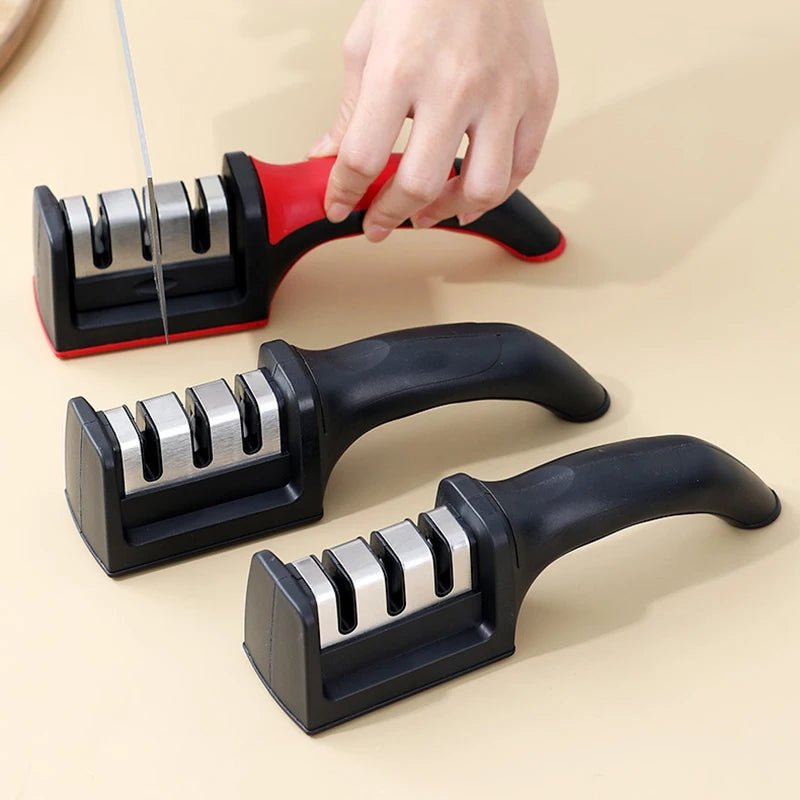 3 Stages Multi - function Handheld Kitchen Knife Sharpener. - Tru Tulip