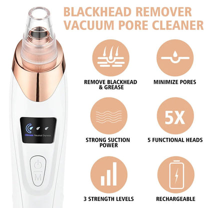 Electric Blackhead Acne Black Spots Pore Removal and Facial Deep Cleansing. - Tru Tulip