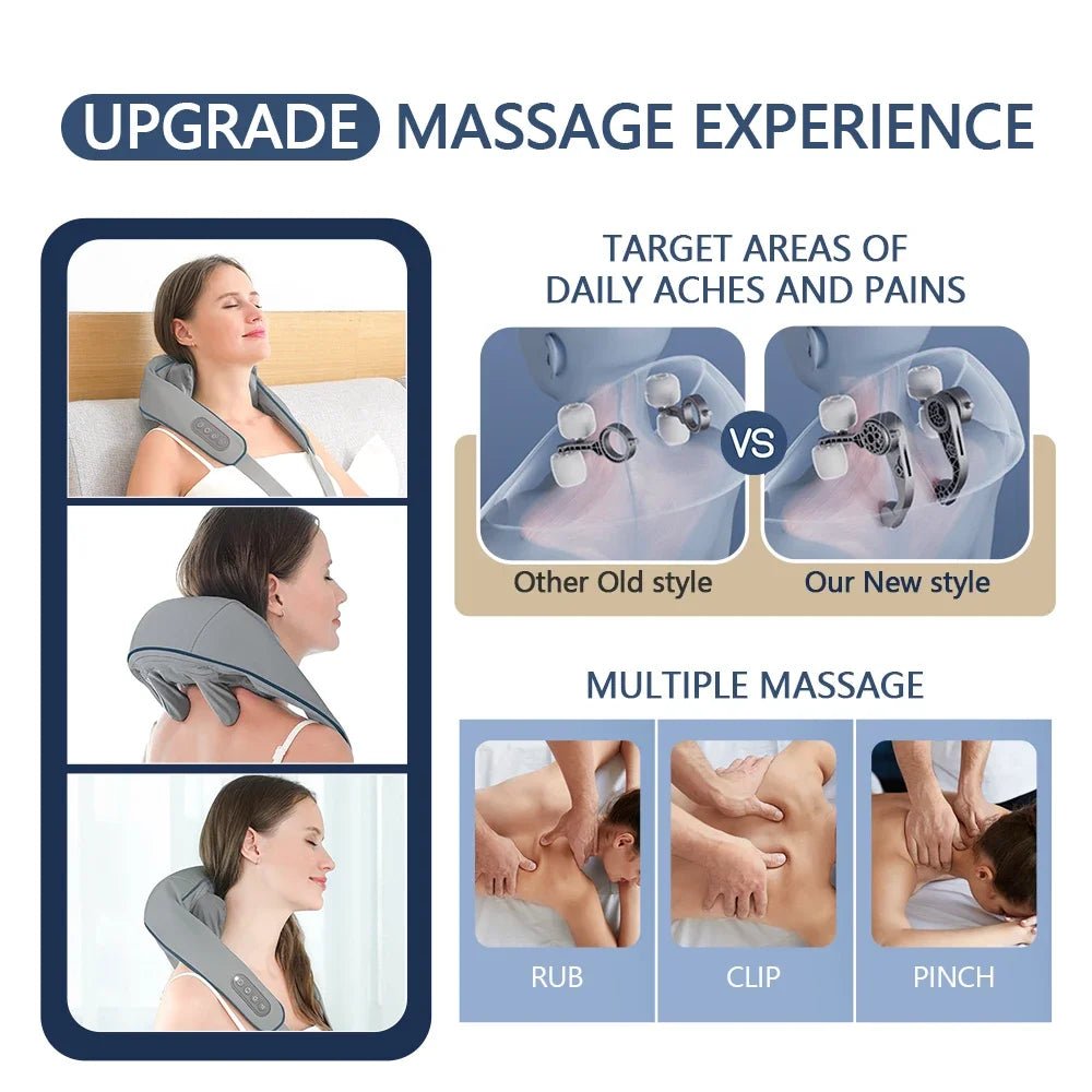 Electric Neck and Back Wireless Massager That Serves as Kneading for Cervical Trapezius. - Tru Tulip