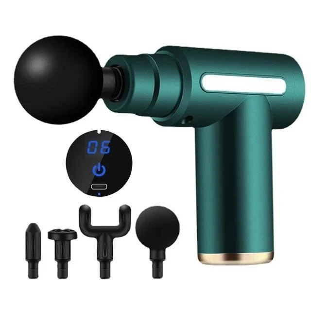 Massage Gun for Deep - Tissue Soothe - Sharper Image Percussion Muscle Massager for Athletes - 4 Massage Heads Super Quiet Portable Electric Care Gun. - Tru Tulip