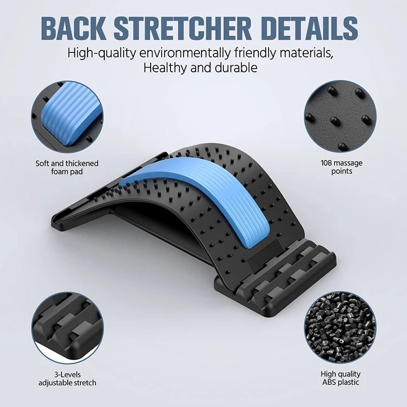 Multi - level Adjustable Back Stretcher Lower Back Ache Soothe Device. - Tru Tulip