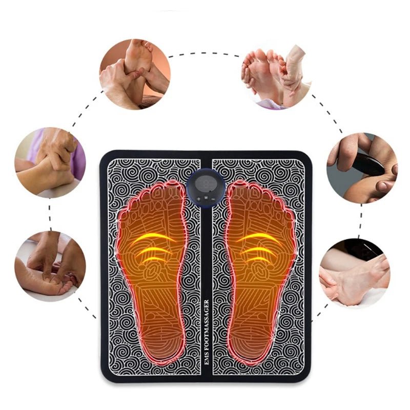 Portable Relaxation EMS Foot Relax Pad - Acupoints Foot Massage for Neuropathy - Tru Tulip